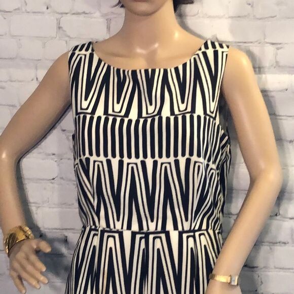 Pink Owl Geometric Print Dress 1950s Styling Juniors Size Medium - Picture 3 of 10